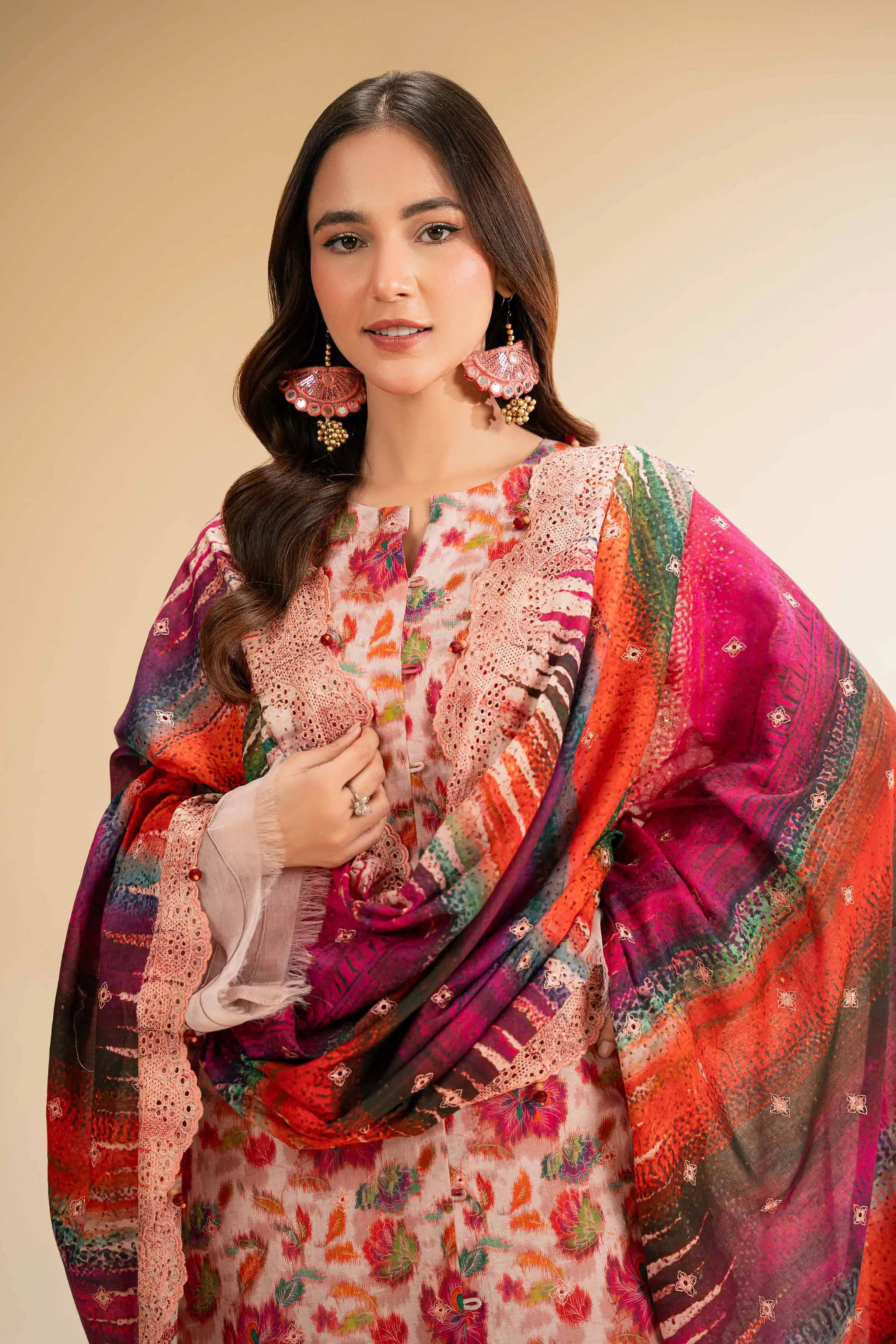 3 Piece - Digital Printed Embroidered Suit - 42501336