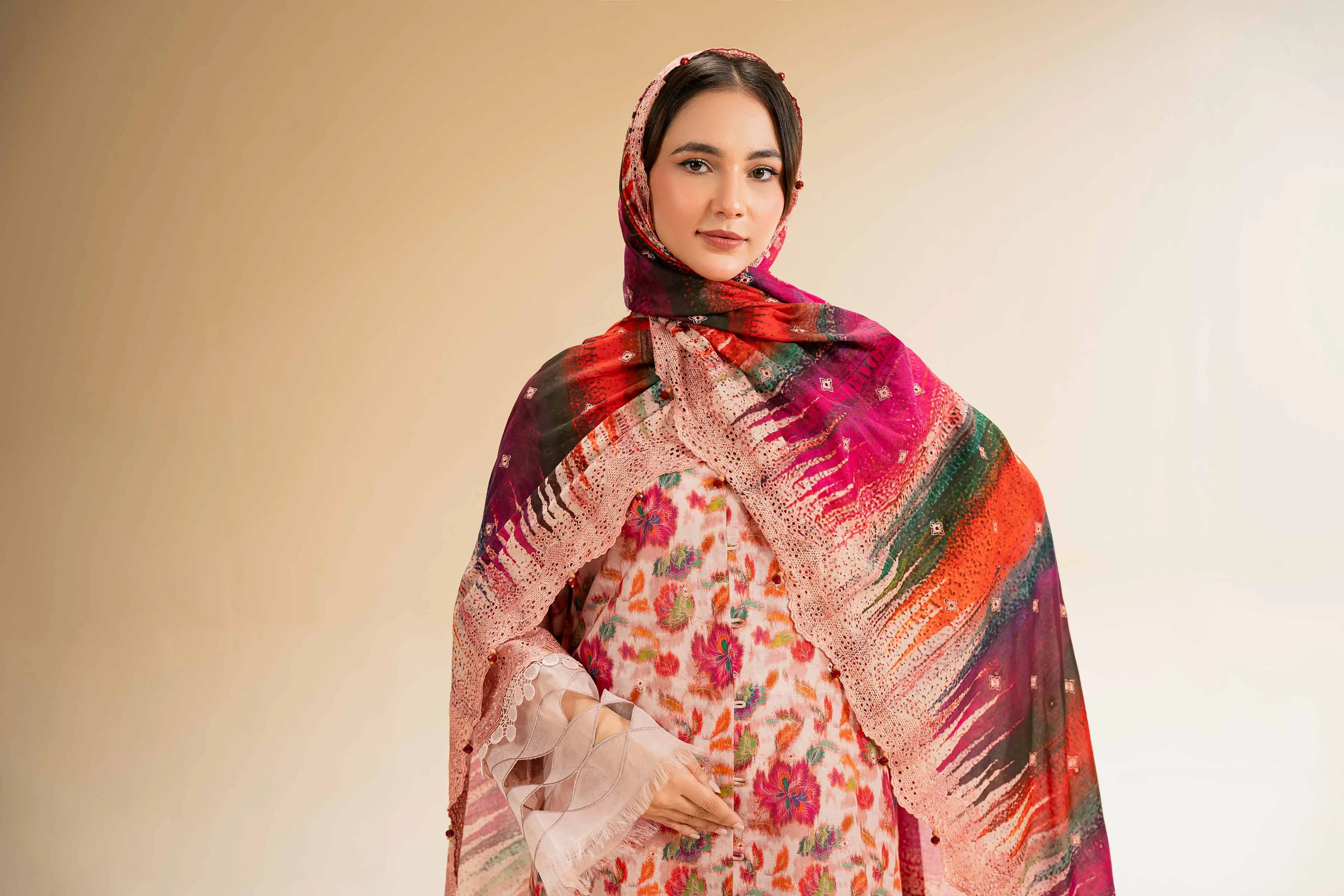 3 Piece - Digital Printed Embroidered Suit - 42501336