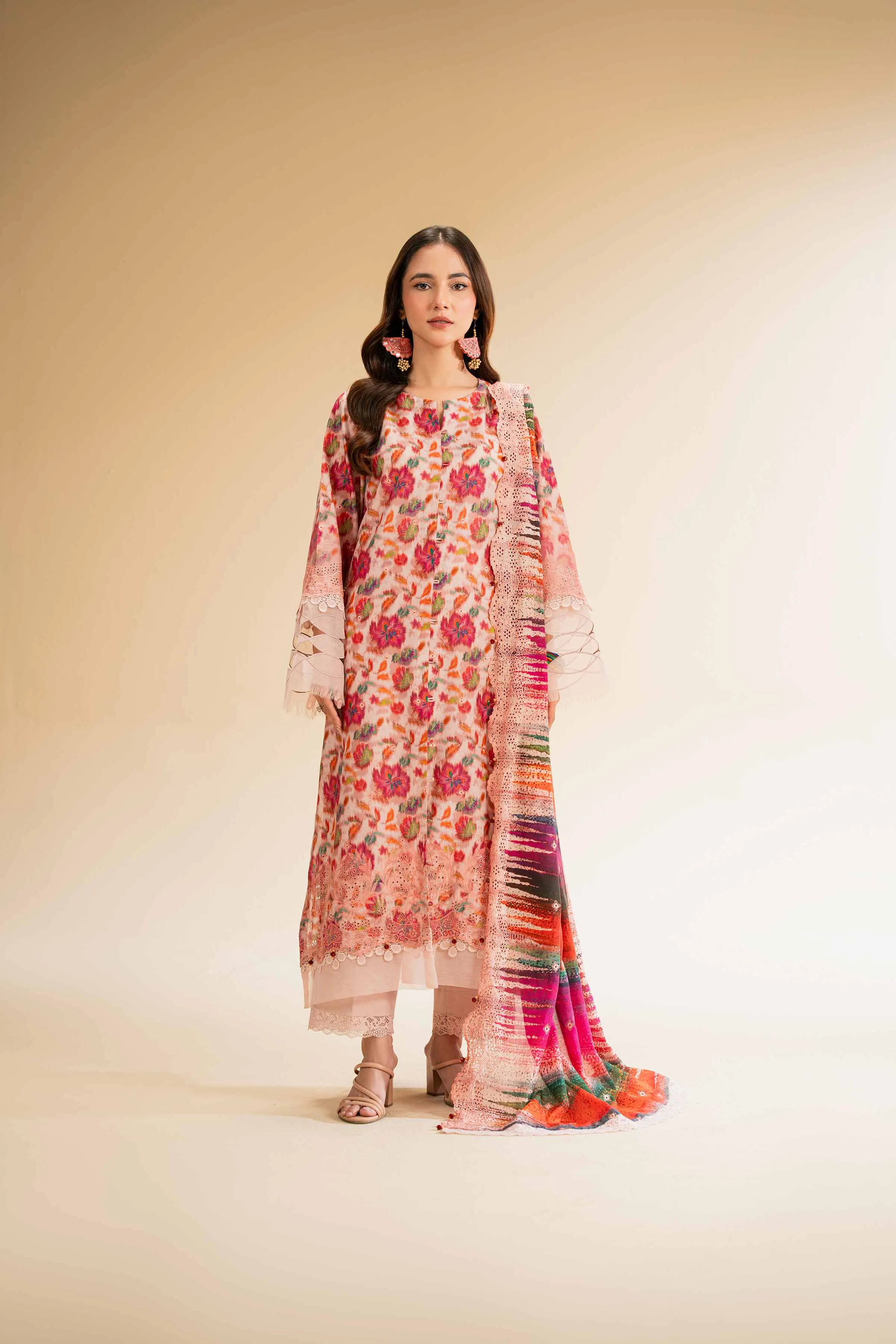 3 Piece - Digital Printed Embroidered Suit - 42501336