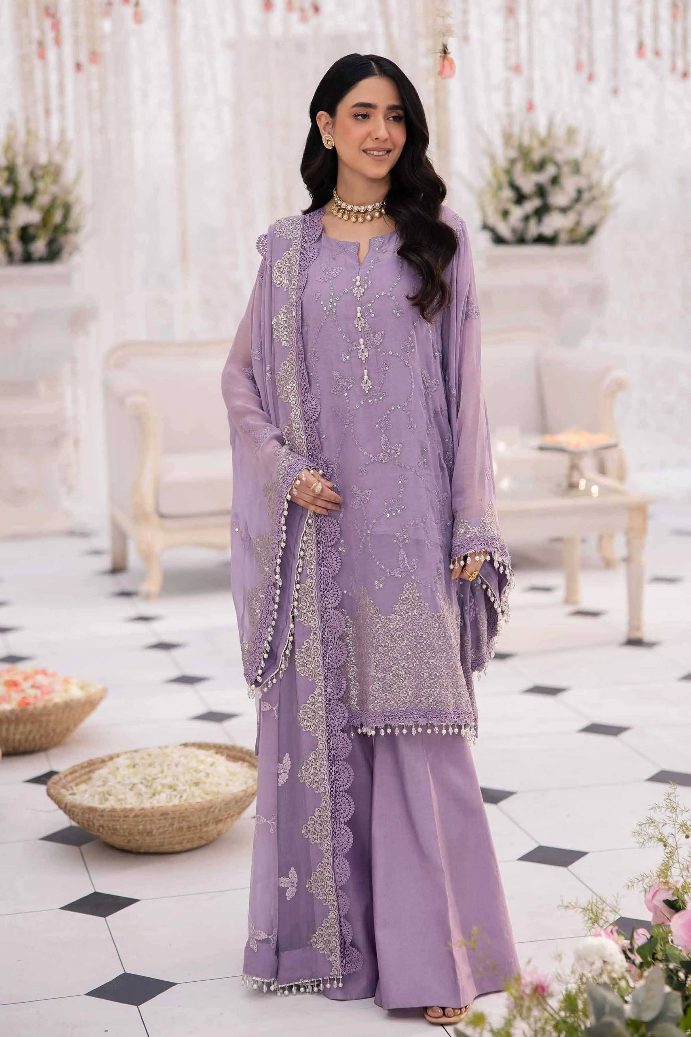 3 Piece - Dyed Embroidered Suit - 42501512