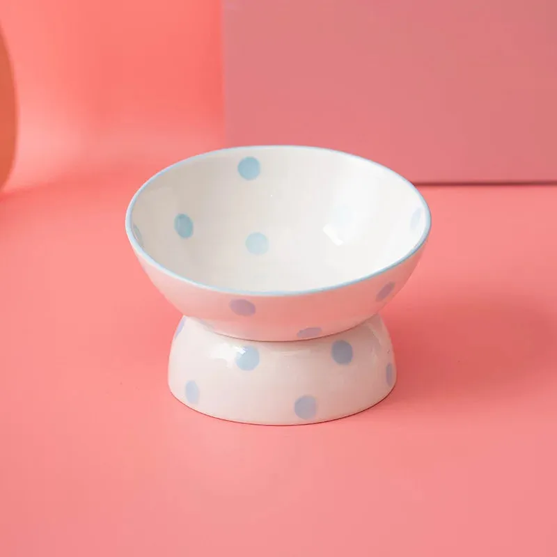 Elevated Ceramic Pet Bowl for Small Dogs and Cats