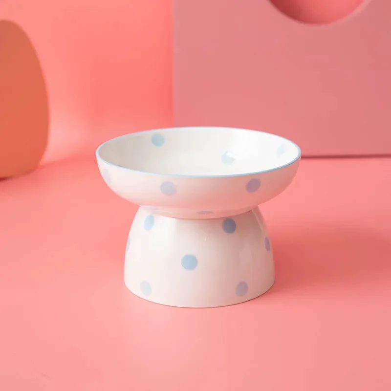 Elevated Ceramic Pet Bowl for Small Dogs and Cats