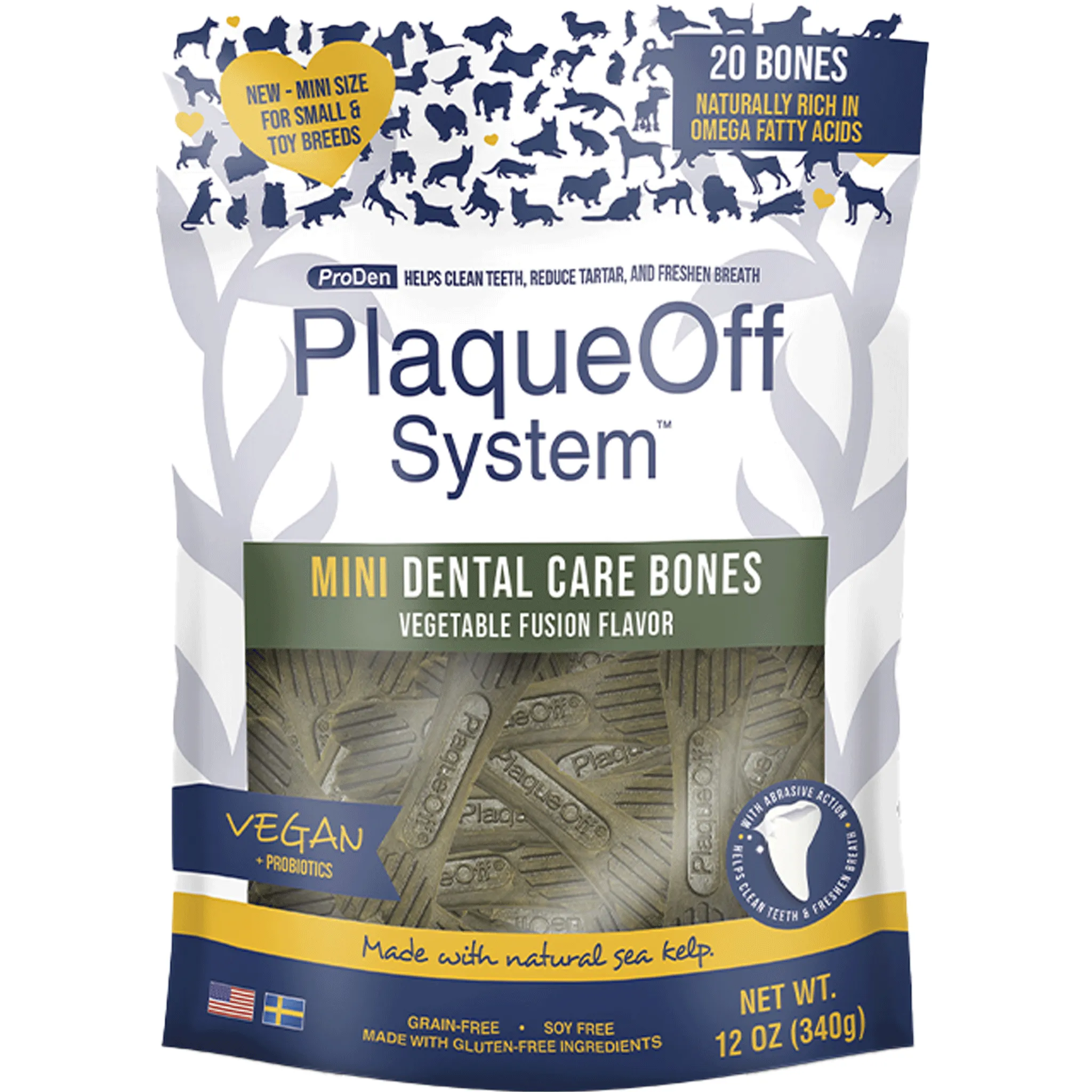 ProDen PlaqueOff System Mini Dental Chews Vegetable Flavor for Dogs - 12 oz