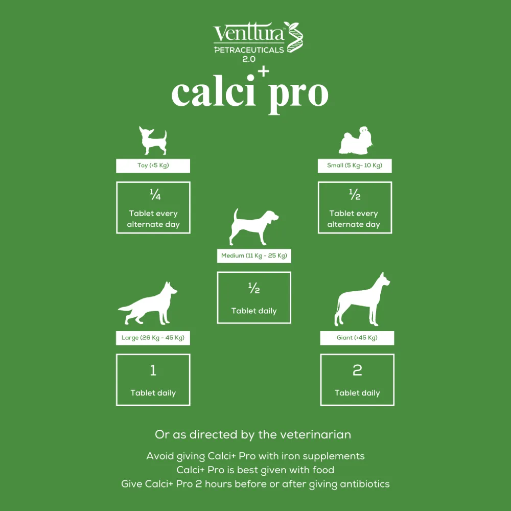 Venttura Calci Pro Plus Chewable Calcium Supplement Tablets for Dogs