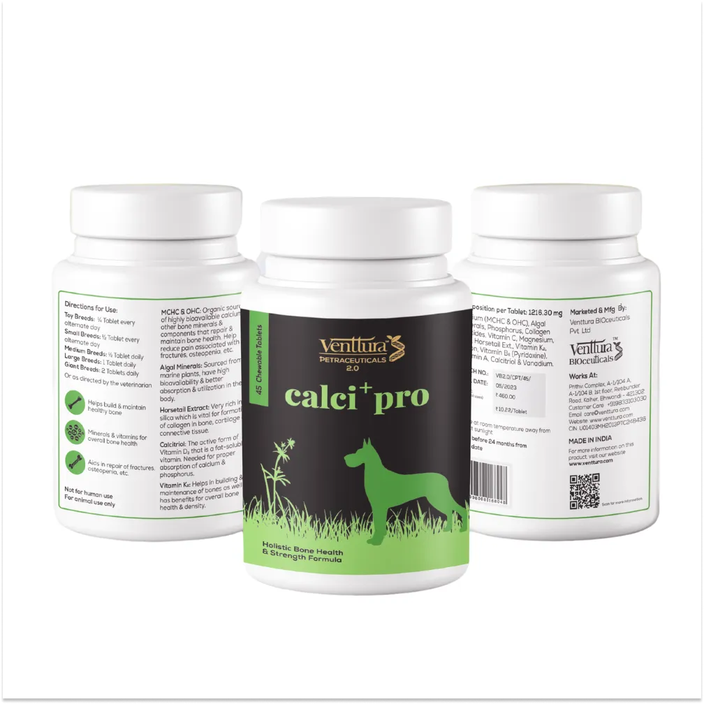 Venttura Calci Pro Plus Chewable Calcium Supplement Tablets for Dogs
